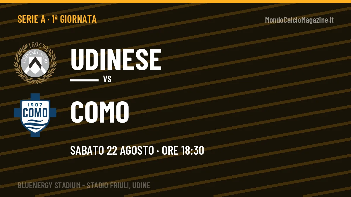 Udinese-Como, Serie A: probabili formazioni, quote e dove vedere la partita in TV e streaming