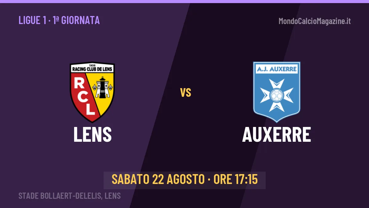 Lens Auxerre in streaming: dove vedere la partita, orario e probabili formazioni