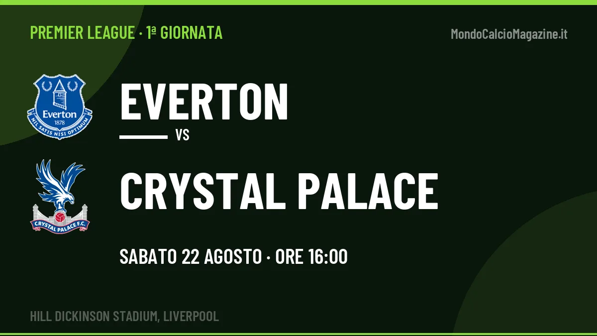 Probabili formazioni Everton Crystal Palace: chi gioca, quote e pronostico