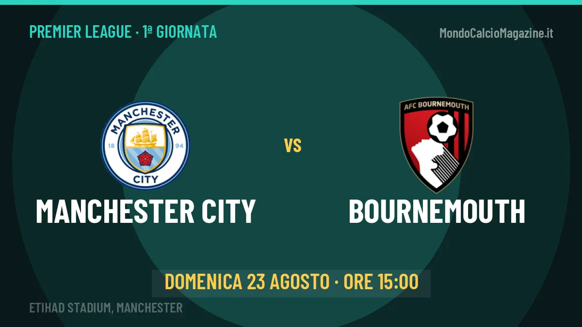 Pronostico Manchester City Bournemouth: quote, precedenti e come arrivano le due squadre