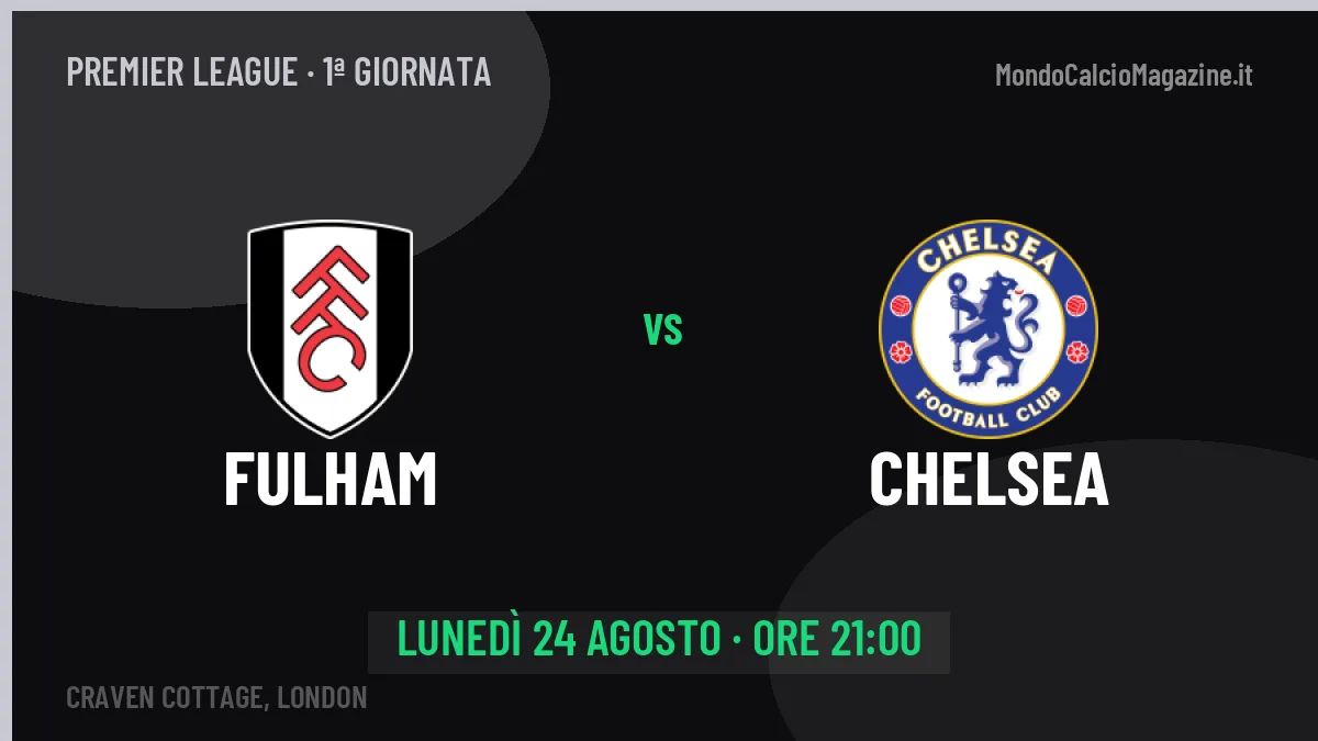 Fulham-Chelsea in TV: a che ora si gioca, dove vederla e probabili formazioni