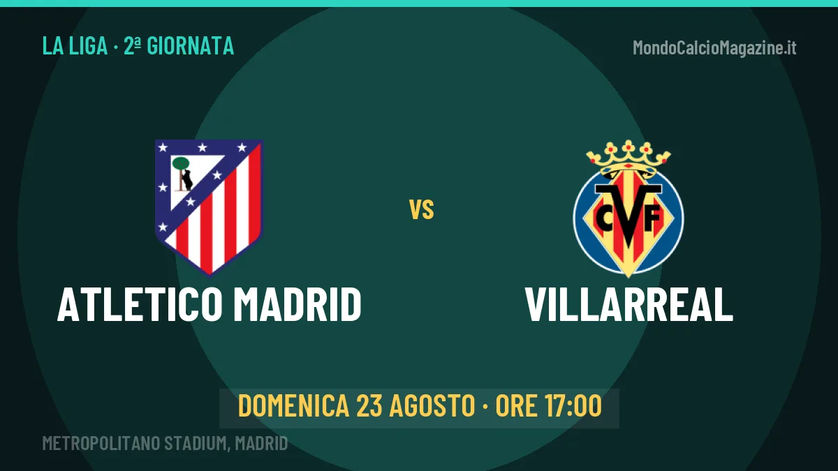 Dove vedere Atletico Madrid-Villarreal in TV e streaming: orario, canale e formazioni