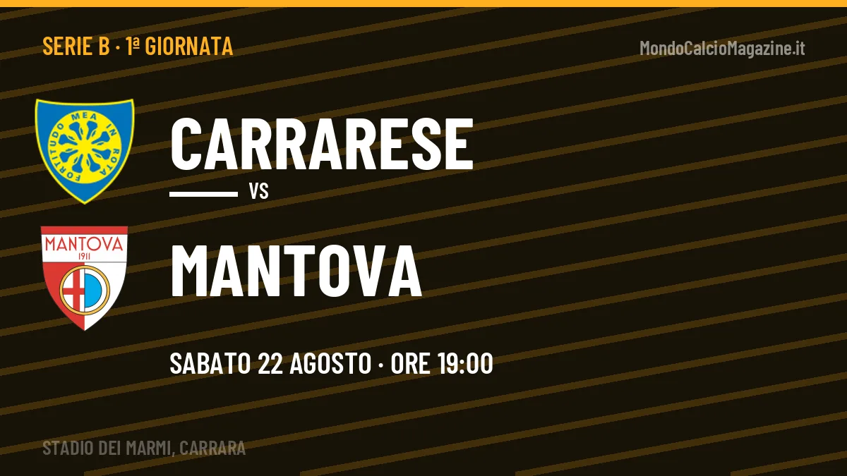 Probabili formazioni Carrarese Mantova: chi gioca, quote e pronostico