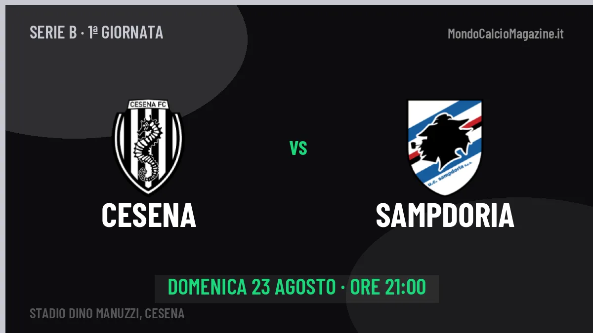 Quote Cesena Sampdoria e pronostico: cosa dicono i bookmaker e dove vederla