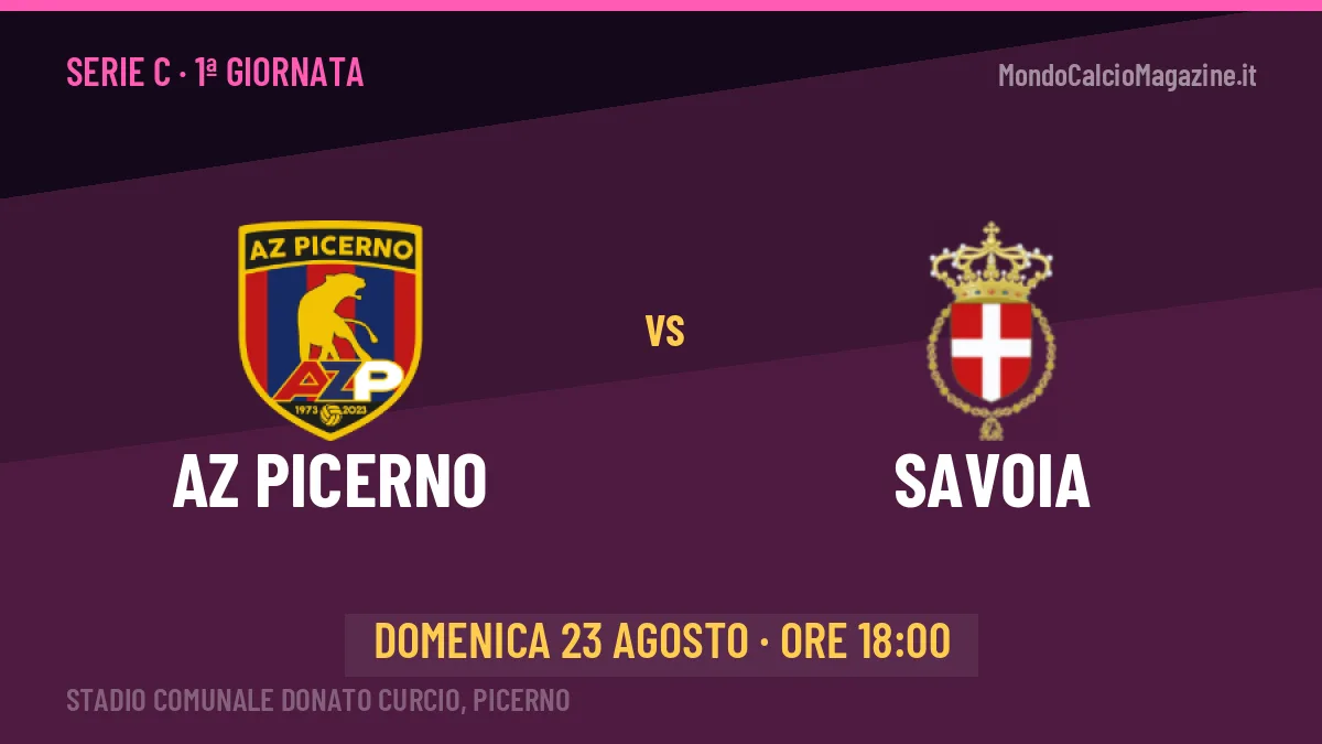 Pronostico AZ Picerno Savoia: quote, precedenti e come arrivano le due squadre