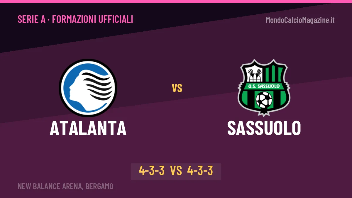 Atalanta-Sassuolo, le formazioni ufficiali: Sarri punta su Raspadori
