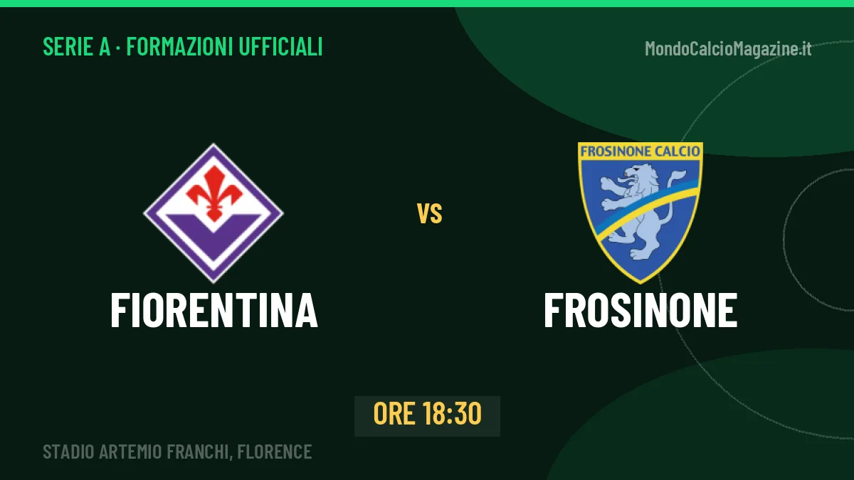 Fiorentina-Frosinone: le formazioni ufficiali e dove vedere la partita