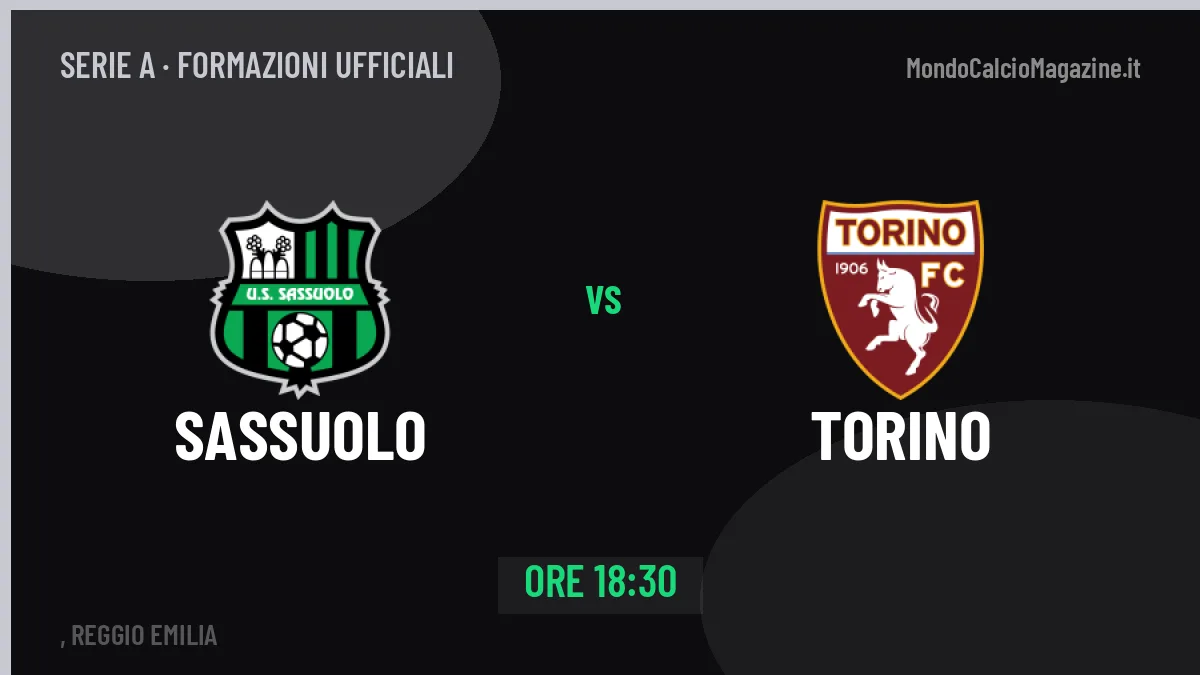 Sassuolo-Torino: probabili formazioni, formazioni ufficiali e diretta