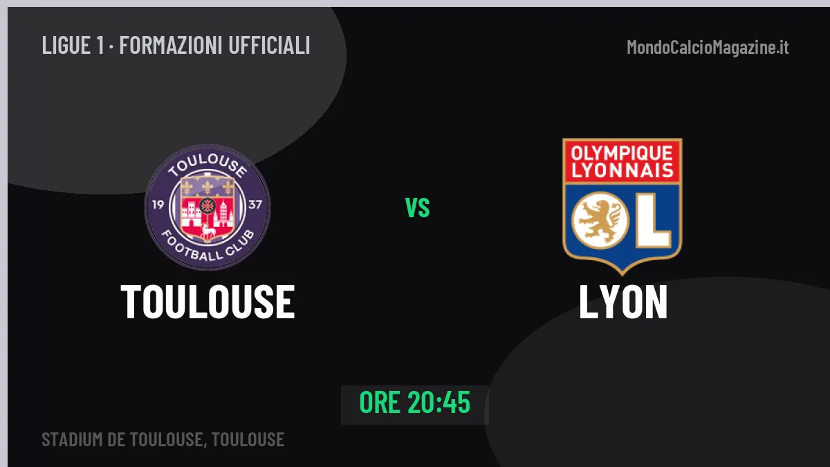 Toulouse-Lyon: le formazioni ufficiali e dove vedere la partita
