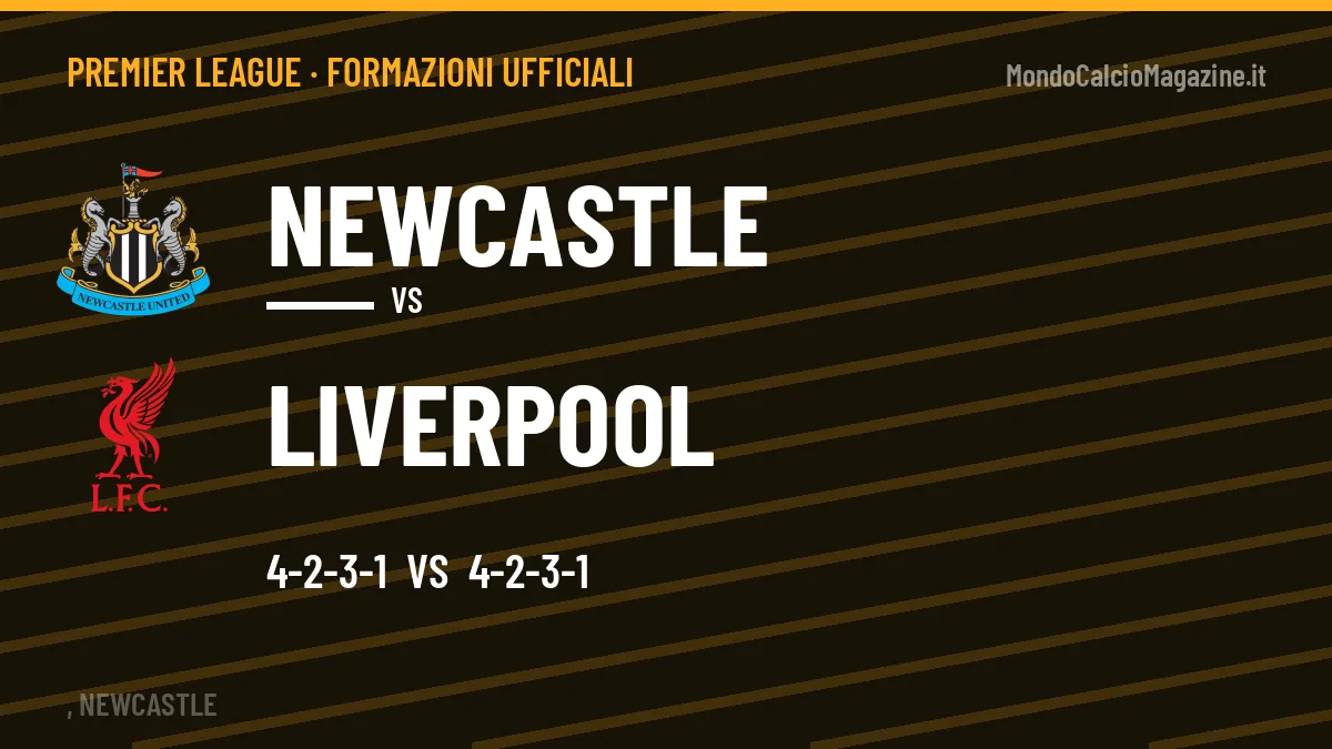 Le formazioni ufficiali di Newcastle-Liverpool: Iraola risponde col 4-2-3-1