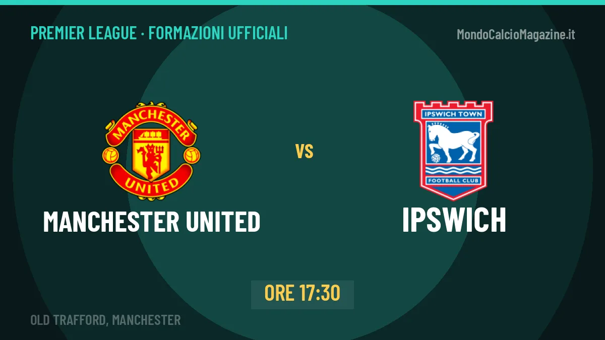 Manchester United-Ipswich: le formazioni ufficiali e dove vedere la partita