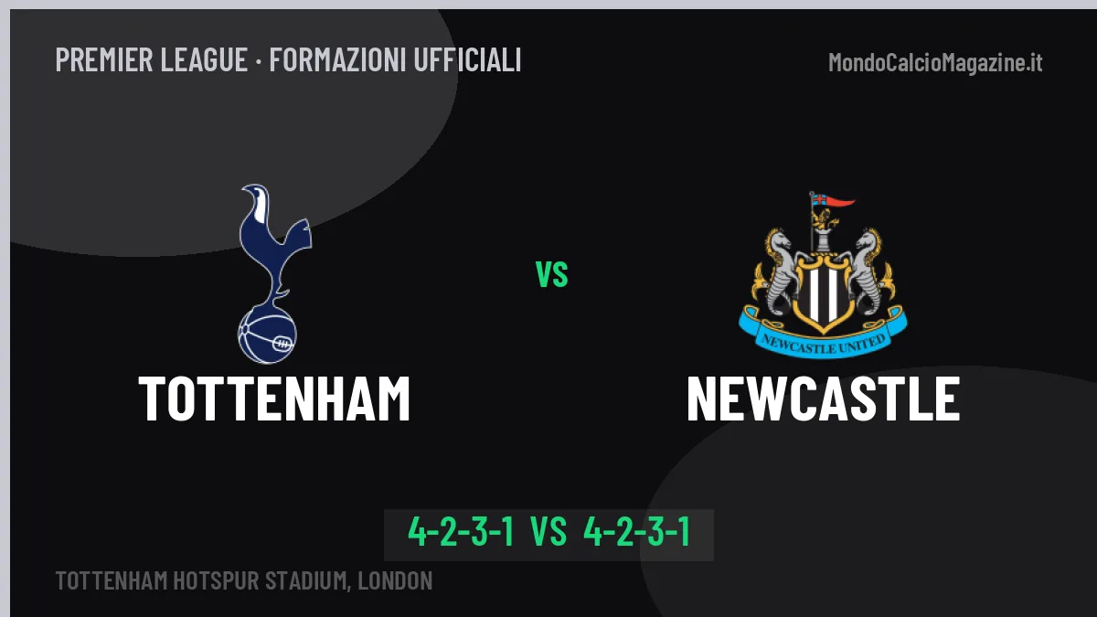 Tottenham-Newcastle: le formazioni ufficiali, Zerbi sceglie il 4-2-3-1