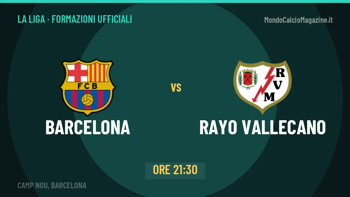 Barcelona-Rayo Vallecano: probabili formazioni, formazioni ufficiali e diretta