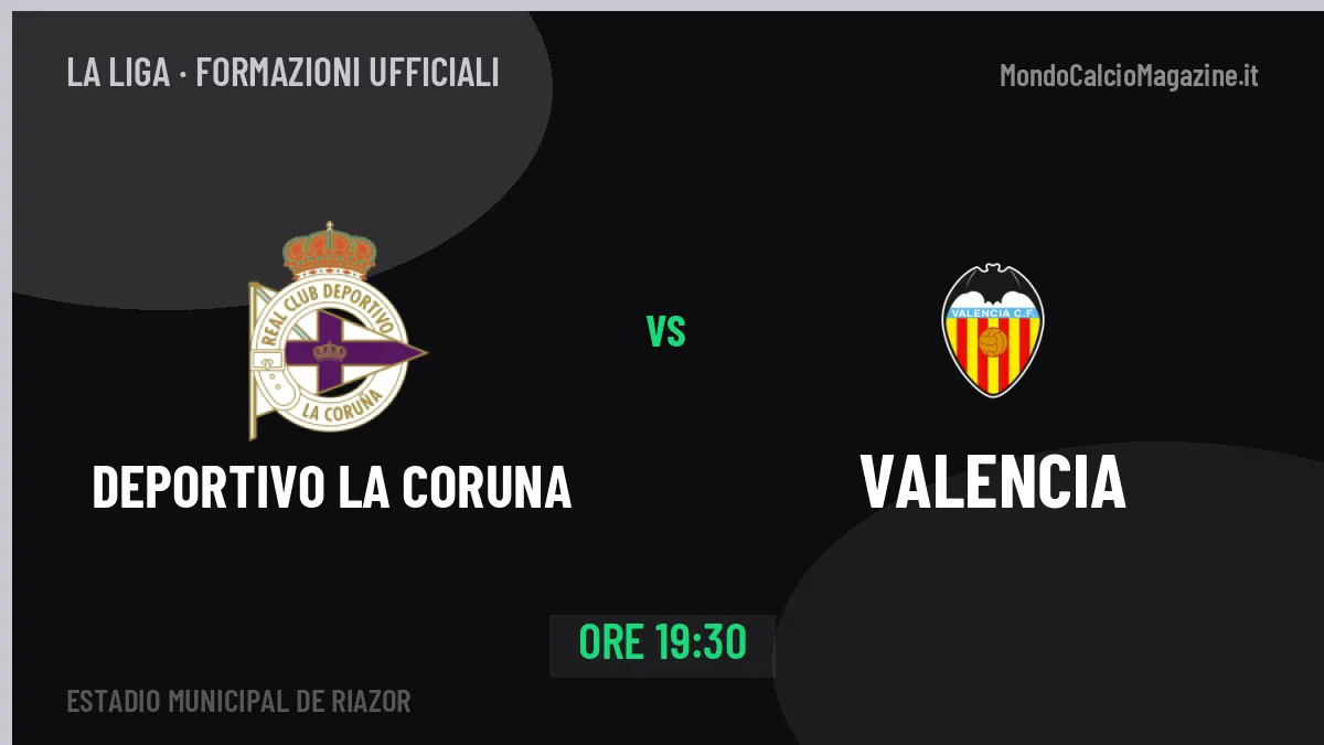 Deportivo La Coruna-Valencia: le formazioni ufficiali e dove vedere la partita