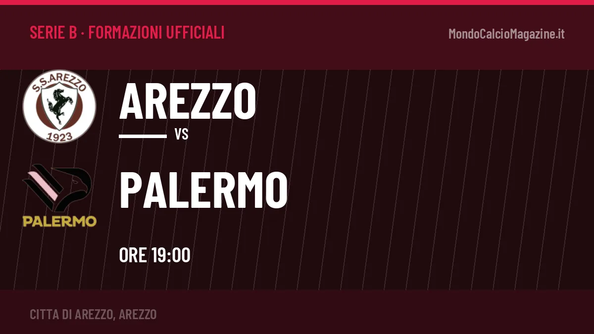 Formazioni ufficiali di Arezzo-Palermo: chi gioca dal primo minuto
