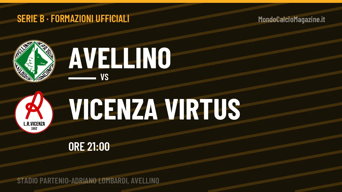 Formazioni ufficiali Avellino-Vicenza Virtus: gli undici scelti dai due allenatori