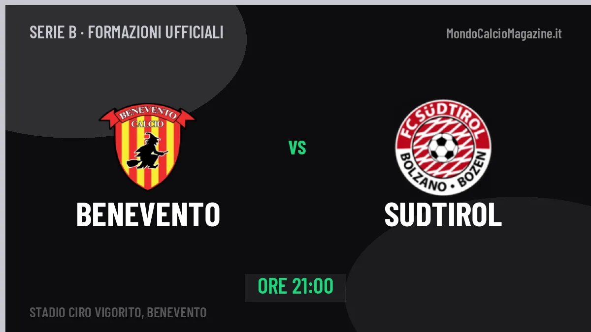 Benevento-Sudtirol: probabili formazioni, formazioni ufficiali e diretta