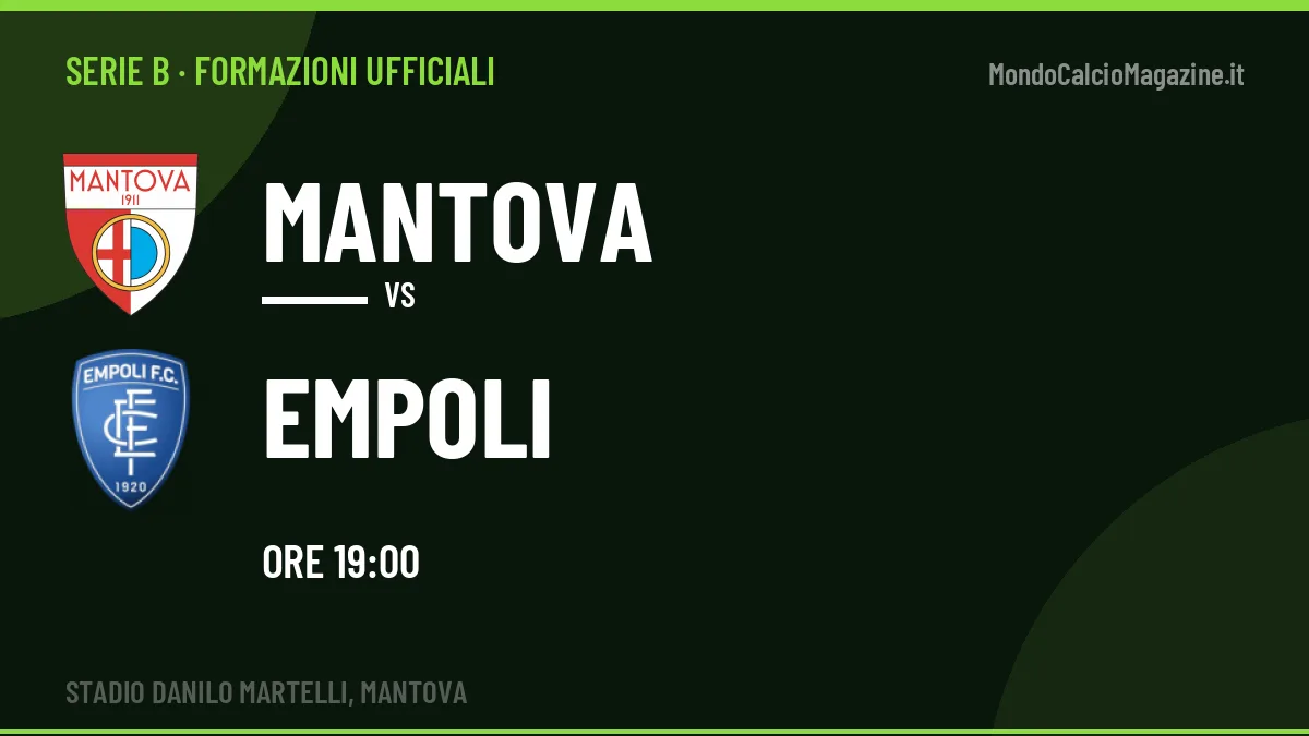 Formazioni ufficiali Mantova-Empoli: gli undici scelti dai due allenatori