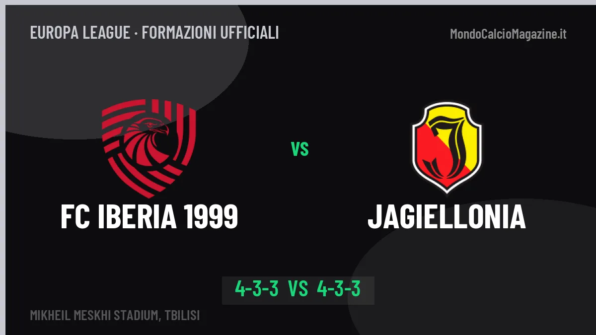 FC Iberia 1999-Jagiellonia: le formazioni ufficiali, Demchenko sceglie il 4-3-3