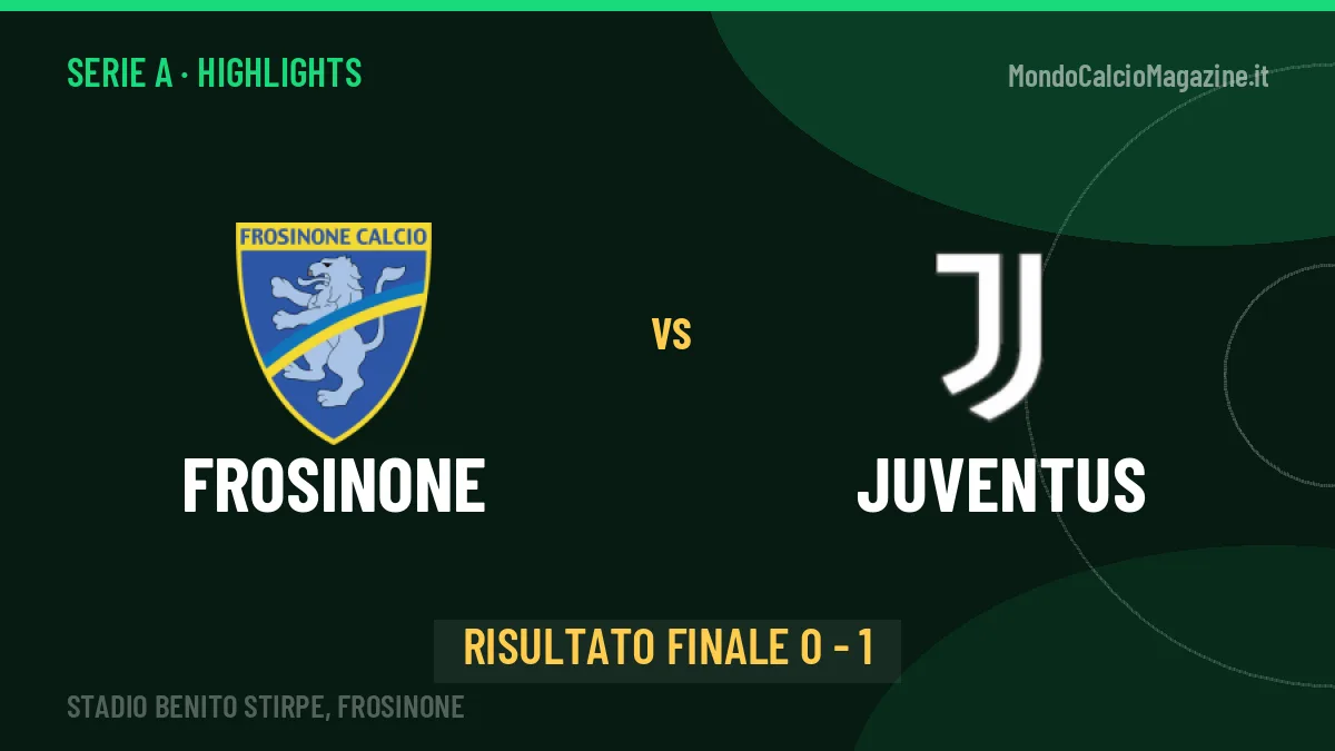 Frosinone-Juventus 0-1, gli highlights: tutti i gol in video