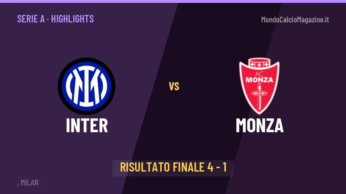 Inter-Monza: il video degli highlights e il tabellino (4-1)