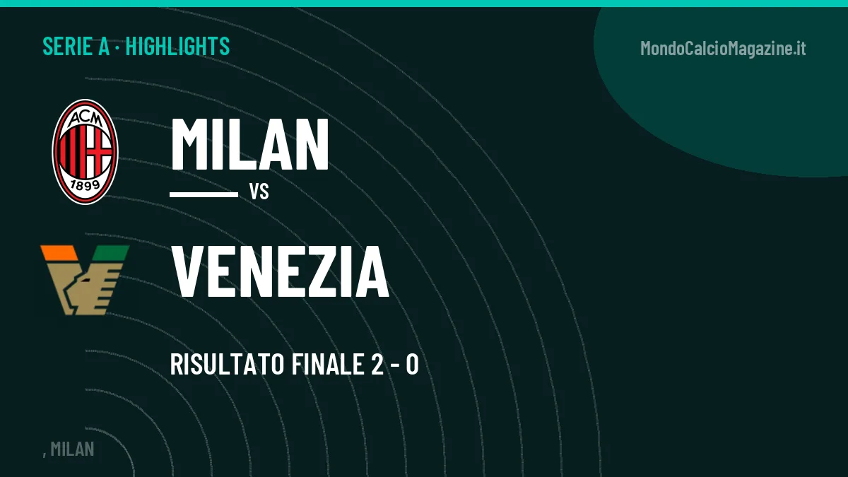 Rivedi Milan-Venezia: highlights, gol e momenti chiave della partita