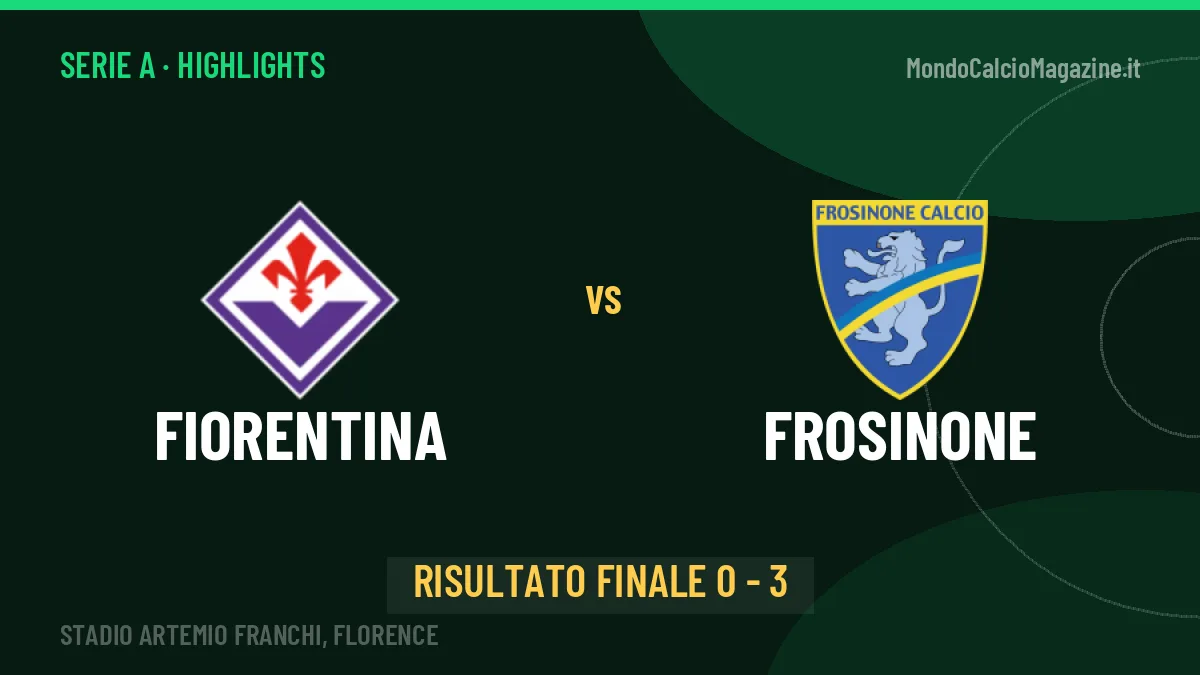 Fiorentina-Frosinone 0-3: highlights, video, azioni e gol del match