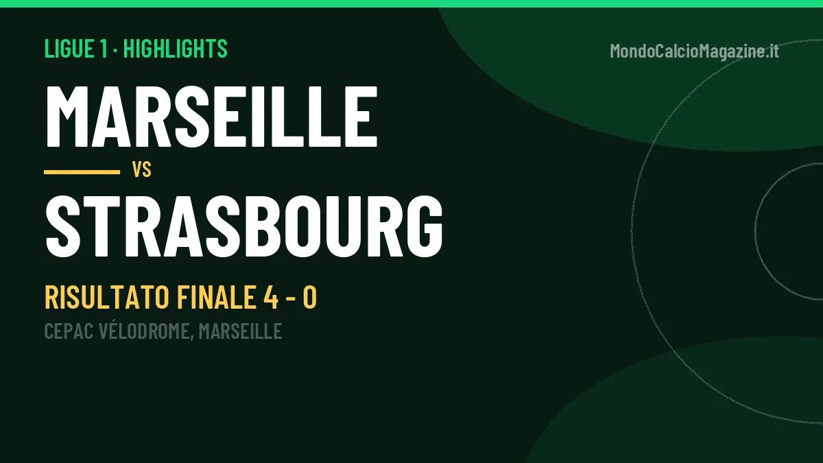 Gol e highlights di Marseille-Strasbourg 4-0: guarda la sintesi