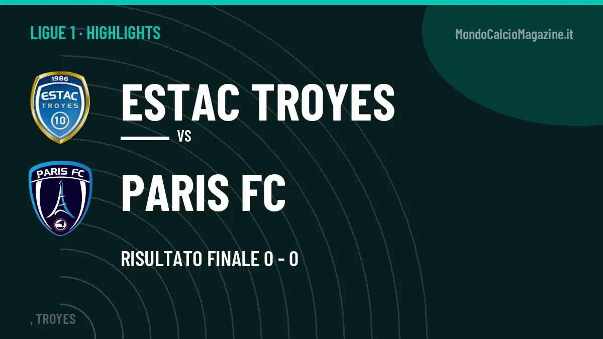 Rivedi Estac Troyes-Paris FC: highlights, gol e momenti chiave della partita