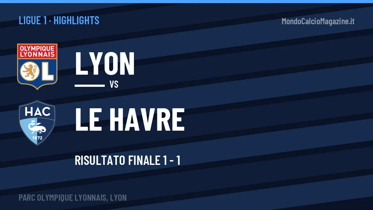 Highlights Lyon-Le Havre: gol e sintesi della partita (1-1)