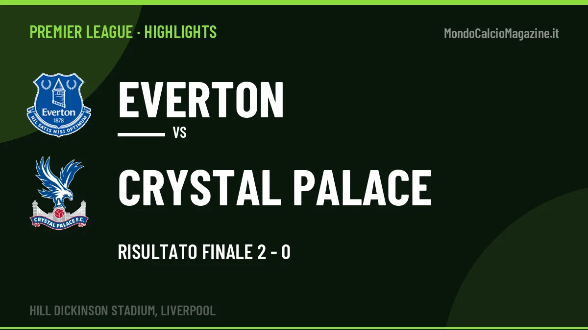 Rivedi Everton-Crystal Palace: highlights, gol e momenti chiave della partita