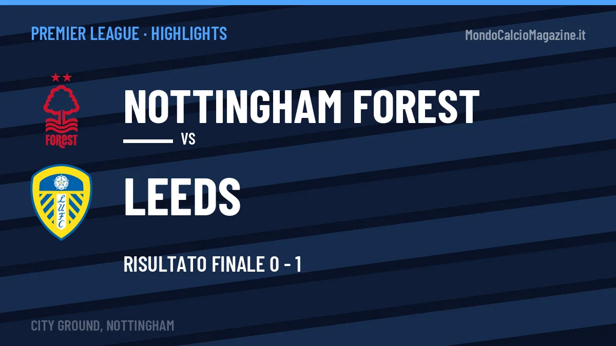 Highlights Premier League: Nottingham Forest-Leeds 0-1 in video