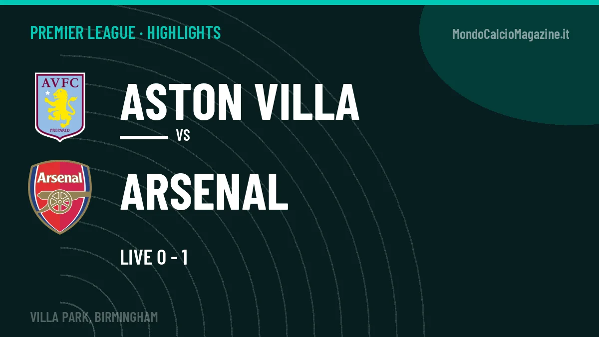 Gol e highlights di Aston Villa-Arsenal: guarda la sintesi