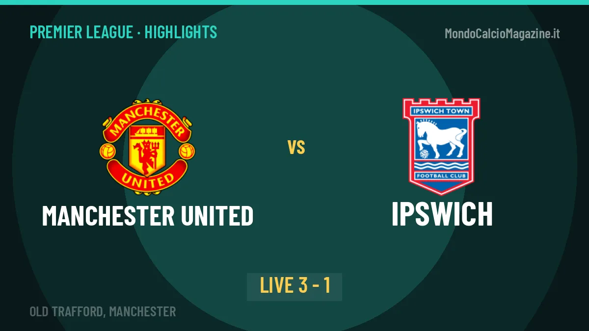 Manchester United-Ipswich: highlights, video, azioni e gol del match