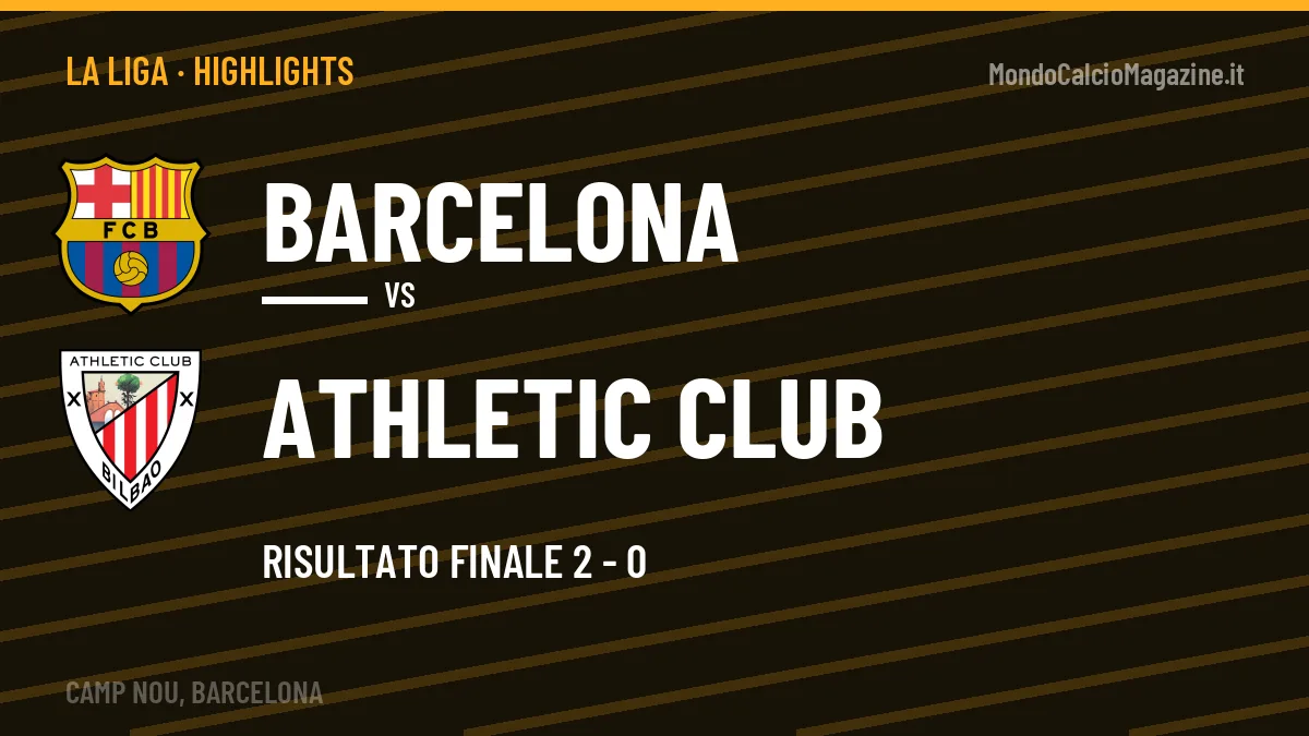 Video Barcelona-Athletic Club: highlights e gol della partita di La Liga