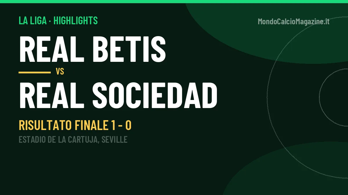 Highlights Real Betis-Real Sociedad: gol e sintesi della partita (1-0)