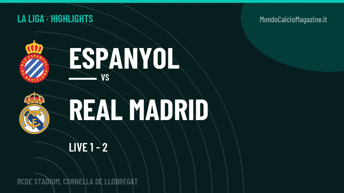 Video Espanyol-Real Madrid: highlights e gol della partita di La Liga