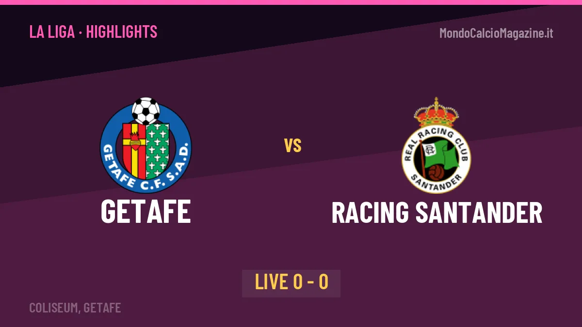 Getafe-Racing Santander: il video degli highlights e il tabellino