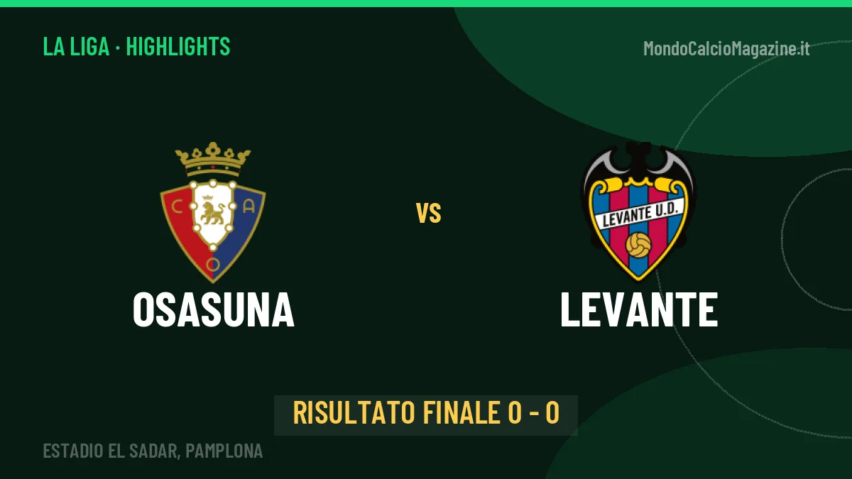 Osasuna-Levante highlights: video, marcatori e statistiche