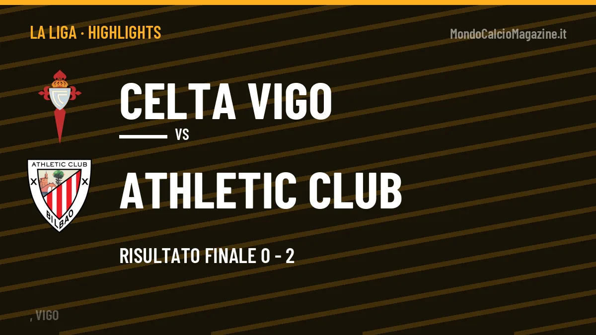 Highlights La Liga: Celta Vigo-Athletic Club 0-2 in video