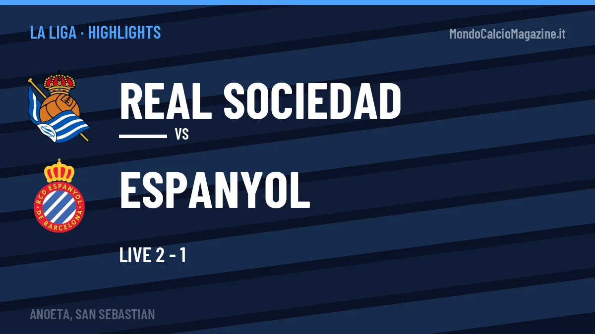 Gol e highlights di Real Sociedad-Espanyol: guarda la sintesi