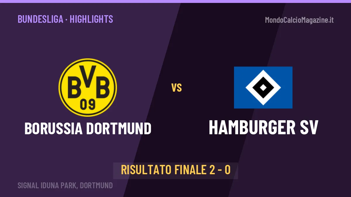 Borussia Dortmund-Hamburger SV, sintesi e gol: gli highlights di Bundesliga
