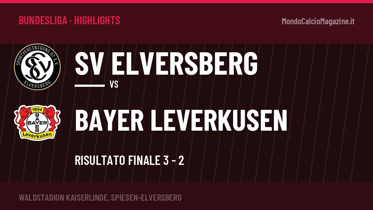 Highlights Bundesliga: SV Elversberg-Bayer Leverkusen 3-2 in video