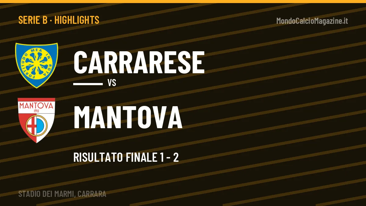 Highlights Serie B: Carrarese-Mantova 1-2 in video