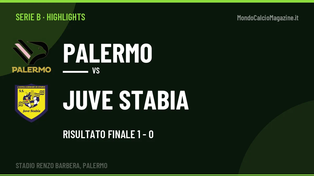 Video Palermo-Juve Stabia: highlights e gol della partita di Serie B