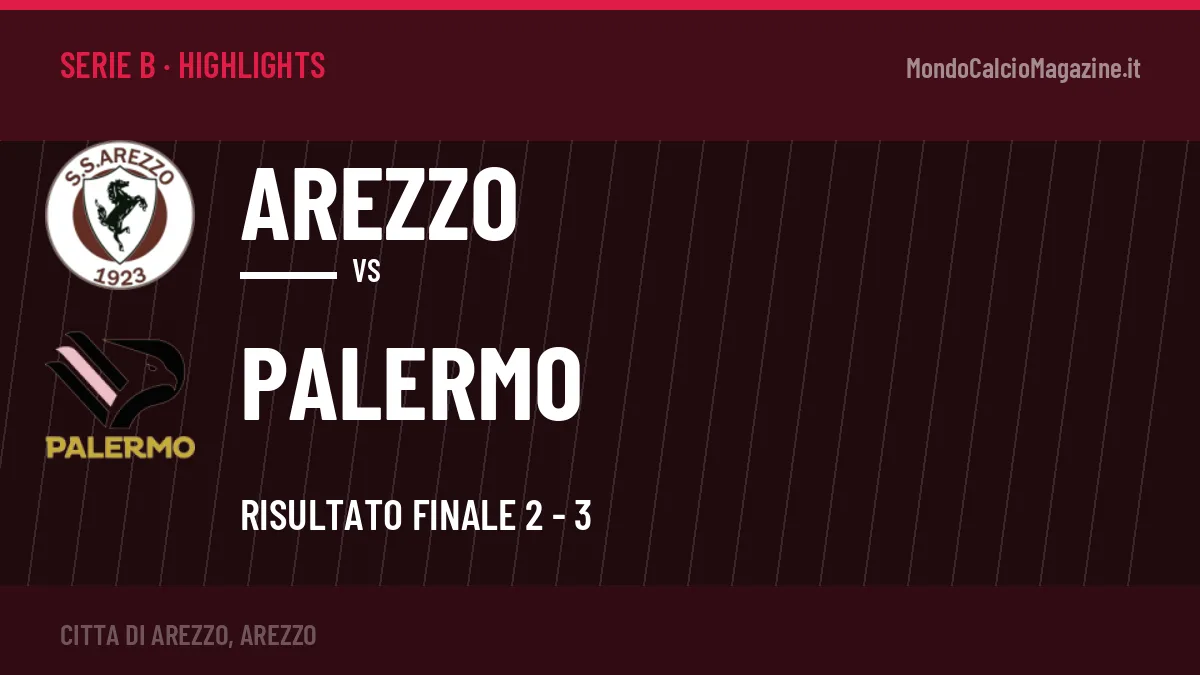 Highlights e gol Arezzo-Palermo: la sintesi della 2ª giornata