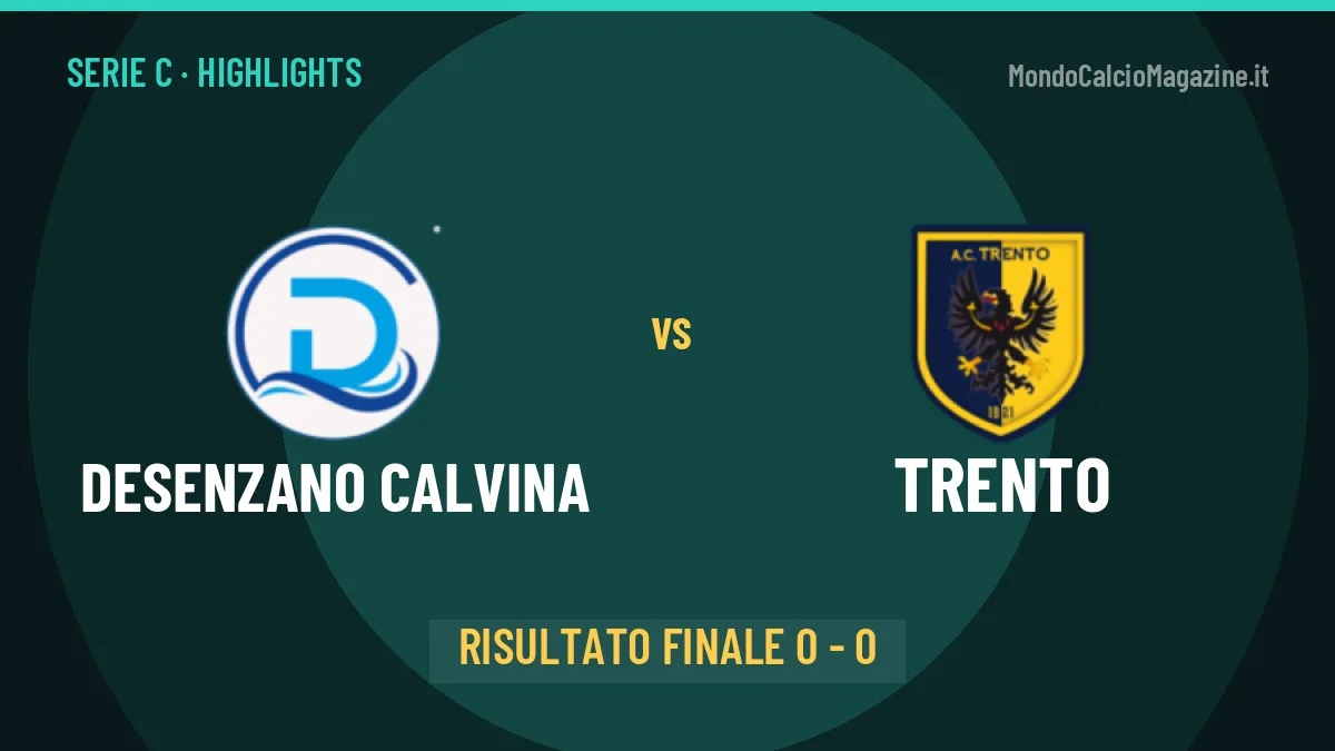 Desenzano Calvina-Trento: il video degli highlights e il tabellino (0-0)