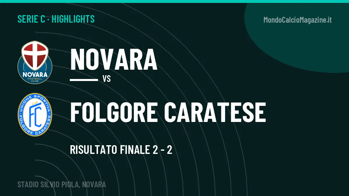 Highlights e gol Novara-Folgore Caratese: la sintesi della 2ª giornata