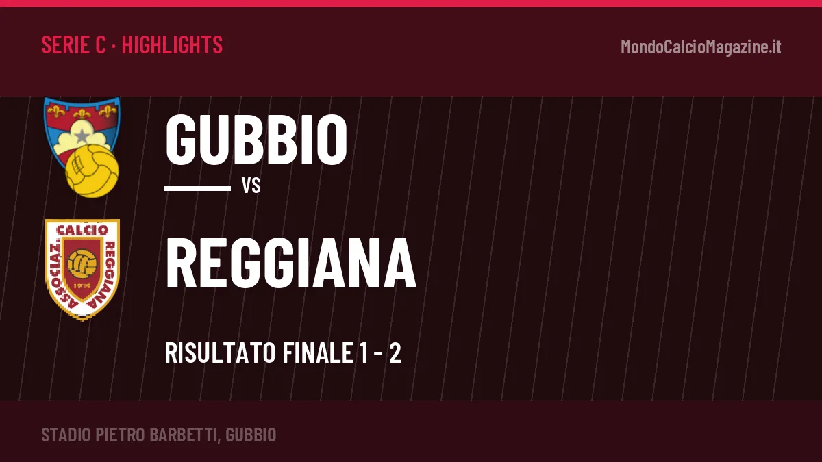 Highlights Serie C: Gubbio-Reggiana 1-2 in video