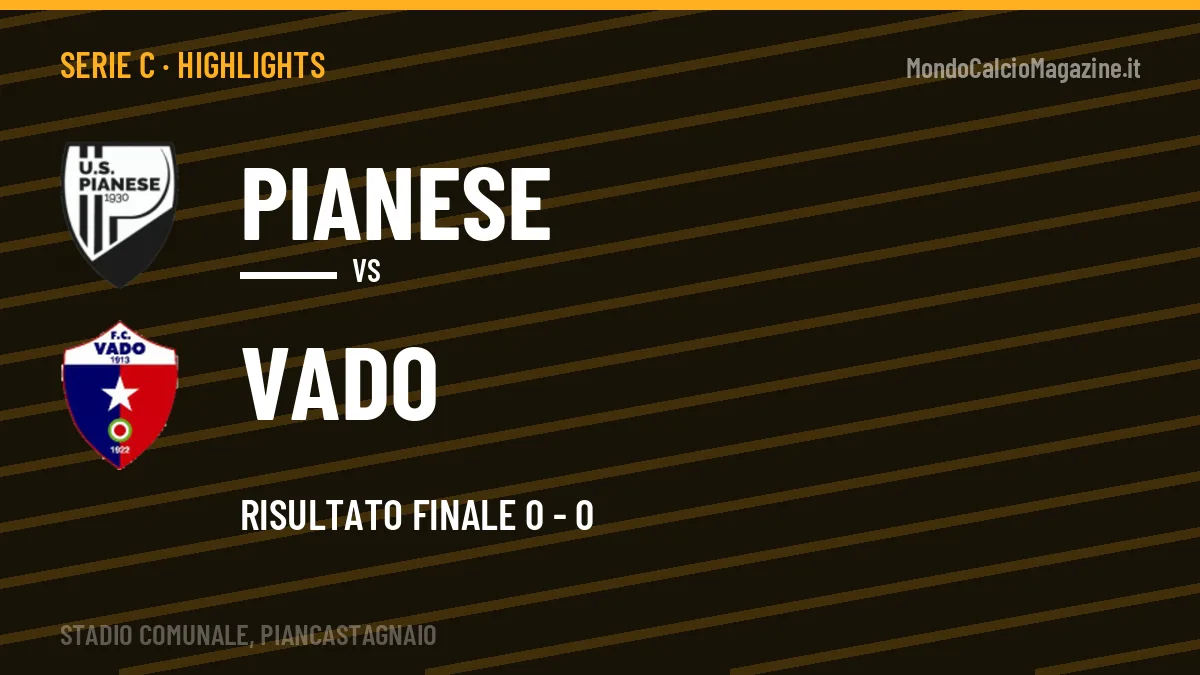 Highlights Pianese-Vado: gol e sintesi della partita (0-0)
